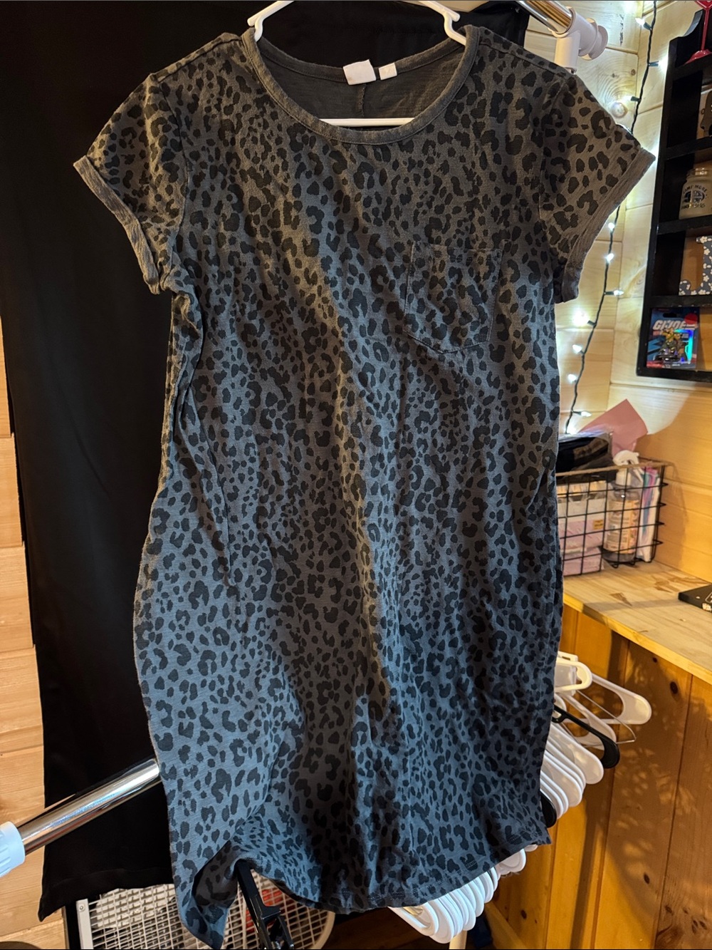 GAP Black and Gray Leopard Print Mini Dress